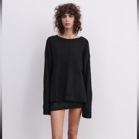 Zara alpaca & wool blend hairy sweater oversized - Picture 2 of 12